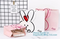 Bolsa de papel rosada amistosa del empaquetado al por menor de Eco Logo Gift Shopping grabado en relieve oro