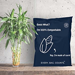 Planta de Eco del almidón de maíz la bio basó el bolso expreso de Eco del Uno mismo-sello abonable de la bolsa de la ropa de la prenda impermeable del bolso del correo de PLA+PBAT 4