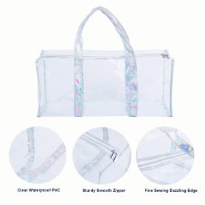 Pvc reutilizable Tote Bags de la moda de los bolsos que hacen compras del viaje del Pvc del lazo de la manija del comprador práctico biodegradable de las mujeres 0