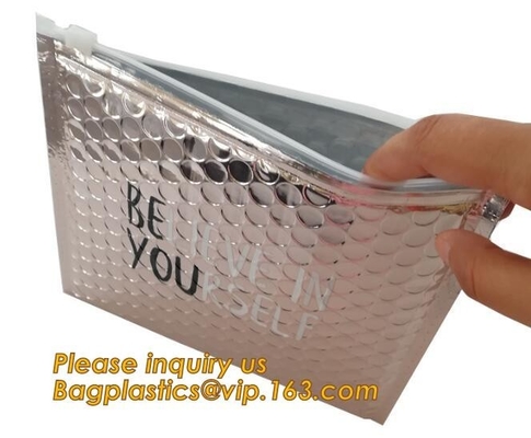 Colored Zipper Slider Bubble Cosmetic Bag, Padded Zipper Bag, Milk bags, Envelopes, sachets, Mailer