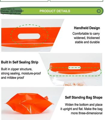 Bolsas de pollo asado biodegradable bolsas de cerradura para llevar paquete de alimentos, bolsas de plástico congelado seguro para microondas bolsas de plástico para el pollo frito