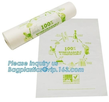 Bolsos planos congelados transparentes abonablees respetuosos del medio ambiente de la comida del LDPE en el rollo, bolso plástico biodegradable Composta de la comida de la camiseta