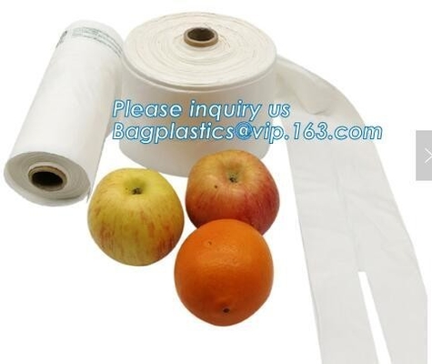 Bolsos planos congelados transparentes abonablees respetuosos del medio ambiente de la comida del LDPE en el rollo, bolso plástico biodegradable Composta de la comida de la camiseta