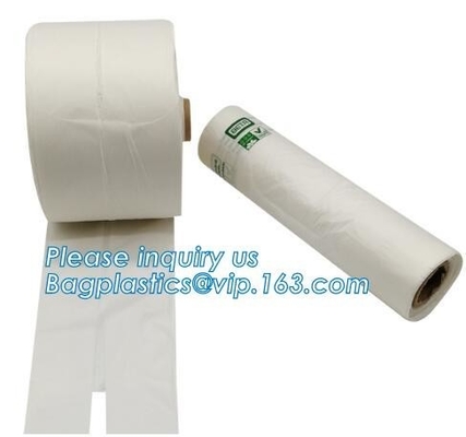 Bolsos planos congelados transparentes abonablees respetuosos del medio ambiente de la comida del LDPE en el rollo, bolso plástico biodegradable Composta de la comida de la camiseta