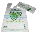 La basura blanca biodegradable empaqueta los bolsos abonablees de los residuos orgánicos, bolsos abonablees biodegradables de la maicena el 100% en el rollo para F