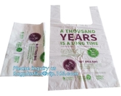 El bolso de la camiseta del BioPlastic usado para se lleva la comida, bolso de basura biodegradable disponible abonable de las bolsas de plástico para congelado