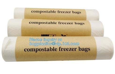 Bolso biodegradable del compartimiento del Pla del 100%/bolso de basura abonable Rolls/pla cornstarched del bolso, abonable y boidegradable de Zip lockkk