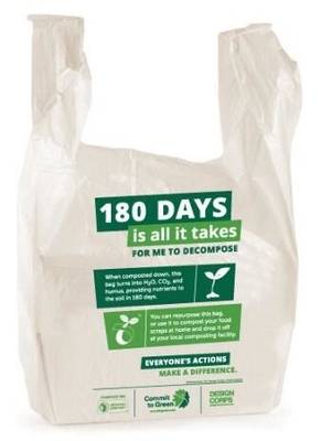 El bolso abonable biodegradable de la comida del claro de HDPE/LDPE, basura blanca biodegradable empaqueta bolsos abonablees de los residuos orgánicos