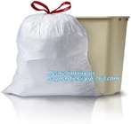 bolsos de basura del lazo en bolso disponible del rollo en bolso de basura no plástico abonable abonable, biodegradable del lazo