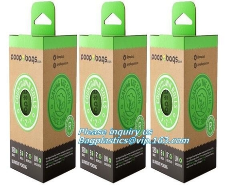 Los bolsos de basura del animal doméstico/el despilfarrador del animal doméstico empaqueta/los bolsos abonablees de alta calidad del impulso del perro, perro biodegradable abonable P de la maicena el 100%
