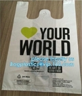 La aduana que el estiércol vegetal biodegradable impreso empaqueta la manija En13432 de la camiseta de la farmacia certificó