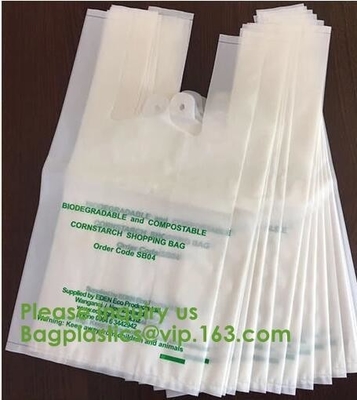 LAS MANIJAS SOLUBLES EN AGUA PLÁSTICAS BIODEGRADABLES DEL CHALECO DE PVA EMPAQUETAN, EL ALMIDÓN DE PATATAS DEL ALMIDÓN DE MAÍZ DE COMPOSTALE PLA+PBAT ECO FIRNEDLY