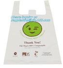 El bolso de compras biodegradable plástico del portador del chaleco con EN13432 certificó, los bolsos de compras plásticos del portador del chaleco