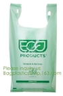 el bolso abonable de la camiseta, la bolsa de plástico abonable biodegradable del 100%, EN13432 certificó el plast biodegradable del bolso abonable