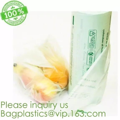 Venta al por mayor biodegradable abonable de la bolsa de plástico de la basura respetuosa del medio ambiente, bolso de basura plástico abonable biodegradable barato encendido