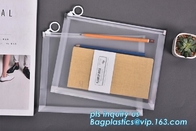 el sobre Zippered plástico Ziplockk PP impermeables empaqueta la bolsa inconsútil del almacenamiento del cierre del resbalador para A4 el papel, revista, nota