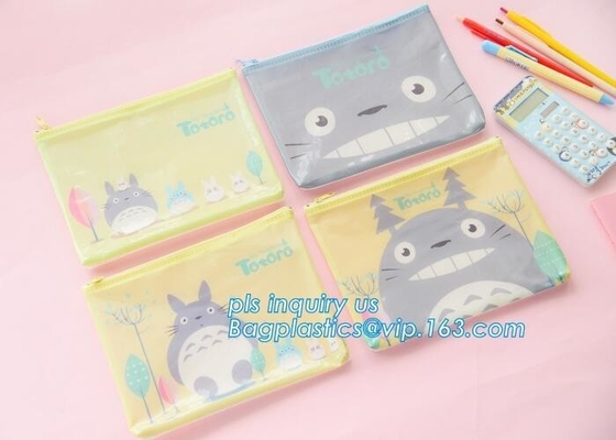 100% bolso multiusos de la caja de los efectos de escritorio del bolso del lápiz de la cremallera de la lona del algodón 12oz, lápiz suave po de la cremallera del bolso de los efectos de escritorio de la lona