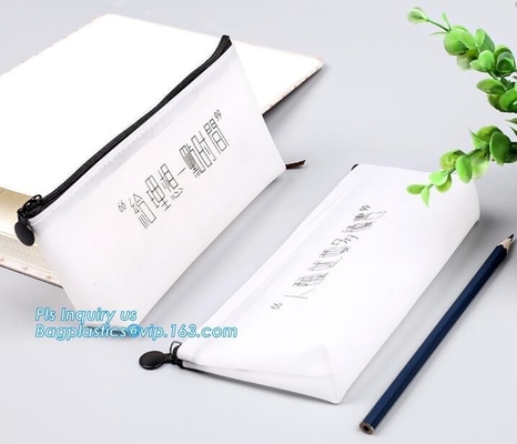 el bolso colorido del lápiz del fieltro del estudiante de la escuela del poliéster, bolso de encargo del lápiz de la ronda de China de la cerradura de la cremallera, lápiz del silicón formó la pluma
