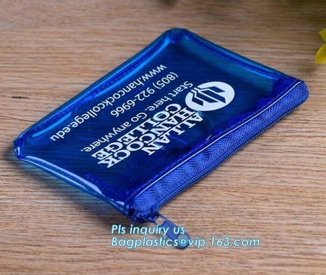 bolso del pvc con el monedero de cuero interno de la PU, monedero plástico de la cremallera del bolso del bolso del PVC, monedero claro impermeable del PVC de la moda