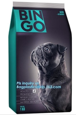 la bolsa de plástico de la cremallera del acondicionamiento de los alimentos de perro casero del escudete del lado del papel de aluminio, bolsa de papel del acondicionamiento de los alimentos de perro casero, bolsos del alimento para animales