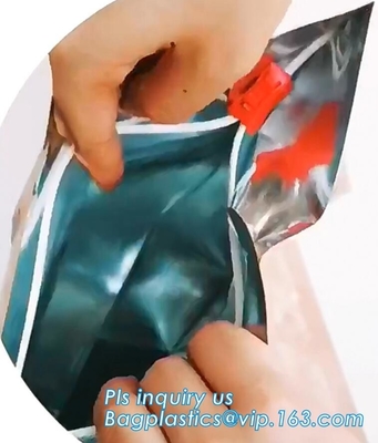 La humedad anti de la bolsa de plástico del cigarrillo de la prueba del niño laminó el papel de aluminio Mylar, niño plástico del tabaco que la cremallera de la prueba empaqueta M