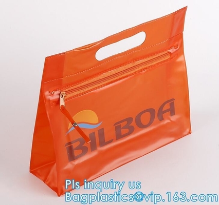 bolso plástico de la cremallera de la malla del pvc a3/a4/a5 del vinilo, la bolsa de plástico plana de la cremallera respetuosa del medio ambiente del resbalador para el documento o traje de baño, zi