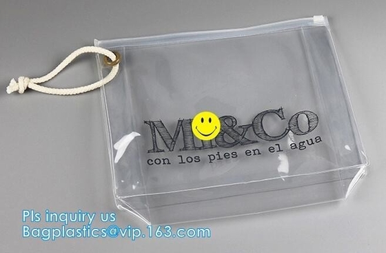 bolso claro cosmético del bikini de la bolsa de mensajero, bolso que embala transparente del PVC del cierre del resbalador, bolso de la cremallera del resbalador para el acceso del viaje
