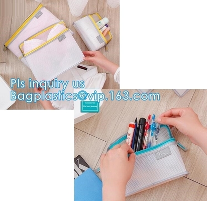 el bolso multifuncional del viaje en mujeres del bolso enreda el bolso, bolso cosmético modificado para requisitos particulares bolsa del artículo de tocador del bolso del maquillaje de EVA Mesh