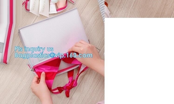 el bolso multifuncional del viaje en mujeres del bolso enreda el bolso, bolso cosmético modificado para requisitos particulares bolsa del artículo de tocador del bolso del maquillaje de EVA Mesh