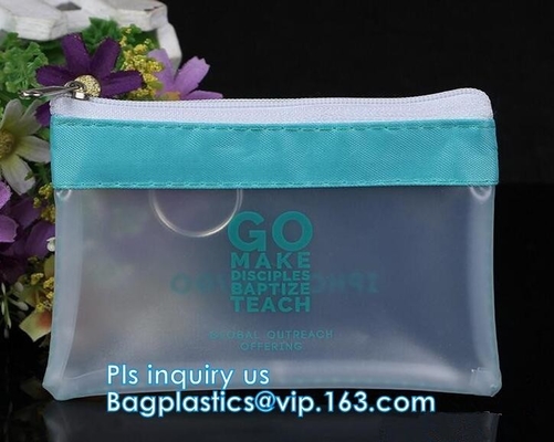 El bolso de empaquetado mojado del traje de baño claro del PVC del envase de plástico del bikini con la cremallera, se levanta el bolso de Zip lockkk del resbalador para el bik de la ropa interior