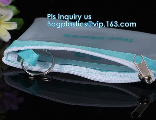 El bolso de empaquetado mojado del traje de baño claro del PVC del envase de plástico del bikini con la cremallera, se levanta el bolso de Zip lockkk del resbalador para el bik de la ropa interior