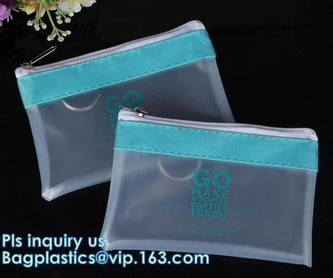 El bolso de empaquetado mojado del traje de baño claro del PVC del envase de plástico del bikini con la cremallera, se levanta el bolso de Zip lockkk del resbalador para el bik de la ropa interior
