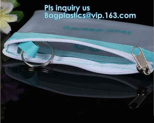 El bolso de empaquetado mojado del traje de baño claro del PVC del envase de plástico del bikini con la cremallera, se levanta el bolso de Zip lockkk del resbalador para el bik de la ropa interior