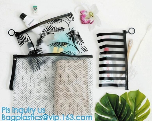 bolso del lápiz de la escuela/bolso de los efectos de escritorio de la impresión/bolso plástico del lápiz del resbalador de la cremallera, bolsa de encargo del pvc del resbalador del proveedor del oro con z