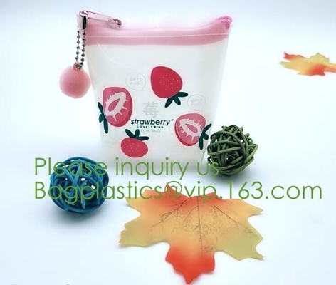 Bolsos que embalan del PVC de la cremallera, bolso de empaquetado transparente rellenado del PVC Zip lockkk de la bolsa de la cerradura de la cremallera del bolso de la cremallera, l de encargo del rosa/blanco/negro