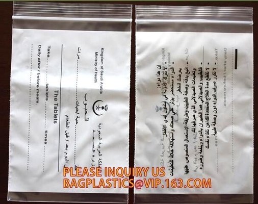 el bolso de alta calidad de la cremallera de los bolsos aptos para el autoclave del biohazard, bolso de la cremallera del espécimen del laboratorio modificó la impresión para requisitos particulares de los bolsos de la medicina, bolsos del laboratorio