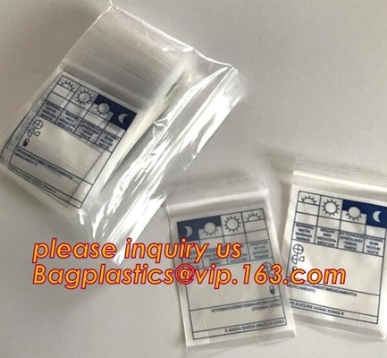 Bolso amistoso de Zip lockkk de la medicina del biohazard de Eco, materiales del LDPE del FDA médicos usando bolsos plásticos de la cerradura de la cremallera de los bolsos de la cremallera con los propio