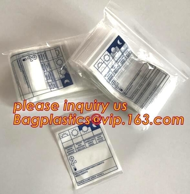 Bolso amistoso de Zip lockkk de la medicina del biohazard de Eco, materiales del LDPE del FDA médicos usando bolsos plásticos de la cerradura de la cremallera de los bolsos de la cremallera con los propio