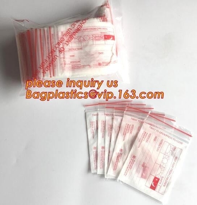 Bolso bolso de la cremallera de la cremallera Bag/LDPE/de la cremallera médicos médicos de la medicina, cremallera de empaquetado del bolso de Zip lockkk de la cápsula médica programable de las píldoras