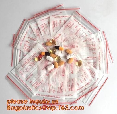 Bolso bolso de la cremallera de la cremallera Bag/LDPE/de la cremallera médicos médicos de la medicina, cremallera de empaquetado del bolso de Zip lockkk de la cápsula médica programable de las píldoras