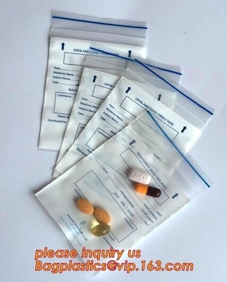 la pequeña bolsa de la píldora que la píldora médica empaqueta Zip lockkk empaqueta los bolsos virginales de la cremallera de la píldora, uso médico Zip lockkk/bolsos de la farmacia de la cremallera, pac