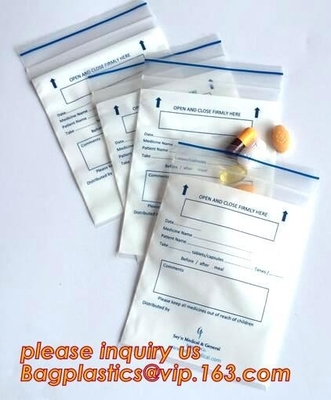 la pequeña bolsa de la píldora que la píldora médica empaqueta Zip lockkk empaqueta los bolsos virginales de la cremallera de la píldora, uso médico Zip lockkk/bolsos de la farmacia de la cremallera, pac