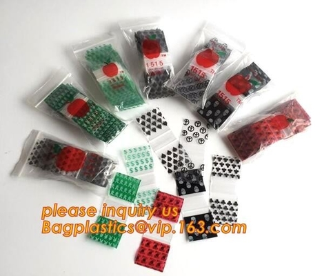 Bolsos plásticos de la cerradura de la cremallera de Apple Mini Zip lockkk Baggies /Small, Baggies para la joyería que empaqueta, mini baggie de la manzana, Herb Jewel Pac