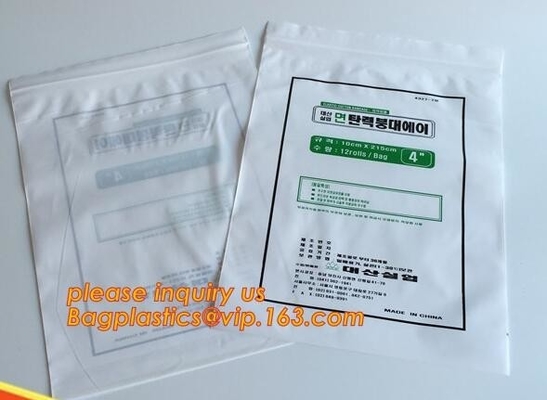 Bolso médico modificado para requisitos particulares de Zip lockkk/bolso con la cerradura para empaquetar, bolso de la cremallera de la cerradura de la cremallera de la medicina del sobre para el empaquetado del hospital