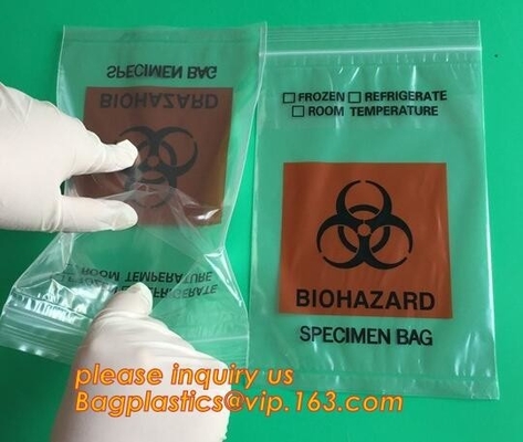 Bolso médico modificado para requisitos particulares de Zip lockkk/bolso con la cerradura para empaquetar, bolso de la cremallera de la cerradura de la cremallera de la medicina del sobre para el empaquetado del hospital