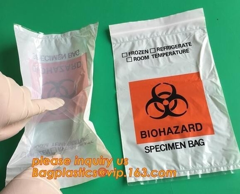 Bolso médico modificado para requisitos particulares de Zip lockkk/bolso con la cerradura para empaquetar, bolso de la cremallera de la cerradura de la cremallera de la medicina del sobre para el empaquetado del hospital