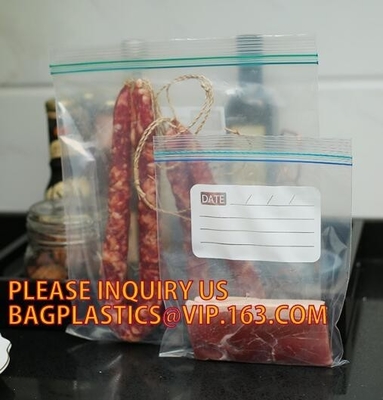 La categoría alimenticia que embalaba aduana transparente del PE imprimió los bolsos con la cremallera doble, vagos de la cremallera del congelador de la comida de los baggies de Zip lockkk del bocadillo