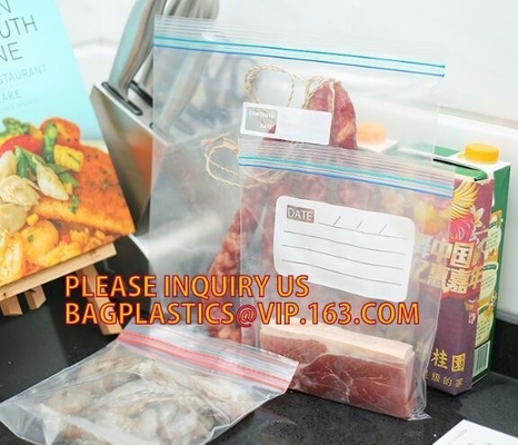 La categoría alimenticia que embalaba aduana transparente del PE imprimió los bolsos con la cremallera doble, vagos de la cremallera del congelador de la comida de los baggies de Zip lockkk del bocadillo