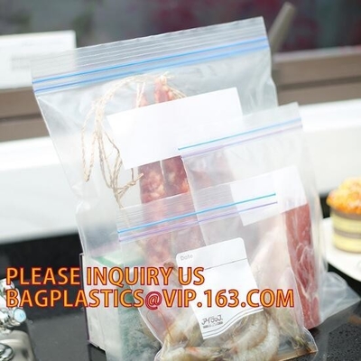 La categoría alimenticia que embalaba aduana transparente del PE imprimió los bolsos con la cremallera doble, vagos de la cremallera del congelador de la comida de los baggies de Zip lockkk del bocadillo