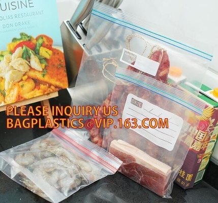 Bolso puro transparente del color de la cremallera de los bolsos de la mercancía, bolso reconectable del bocadillo de la cremallera del color del FDA, bolso de Zip lockkk con el co doble